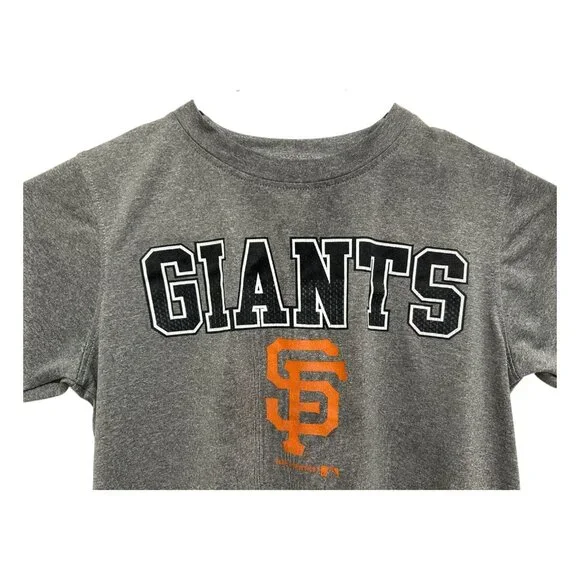 San Francisco Giants Boys Size S 6/7 T-Shirt Gray Short Sleeve Athletic Baseball - Picture 5 of 12